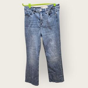 Soft Surroundings Womens High Rise Straight Leg Blue Denim Jeans Size 10